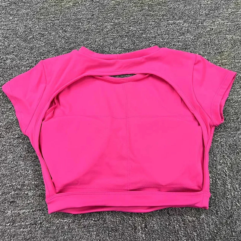 Nylon Sports Backless Workout Tops
