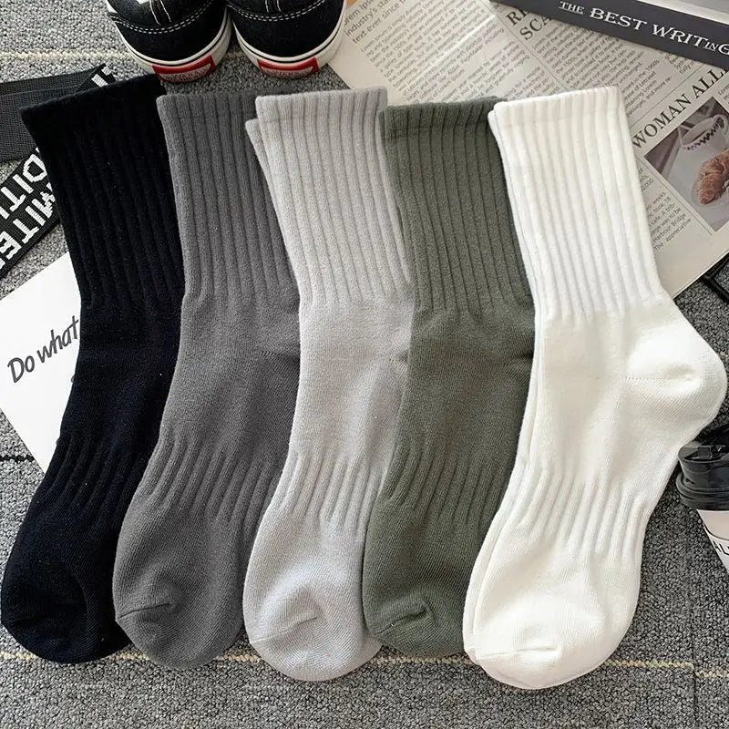 Men Black White Warm Socks