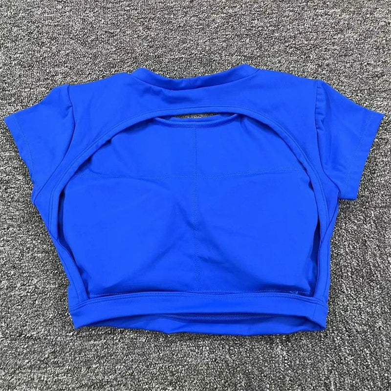 Nylon Sports Backless Workout Tops