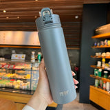 Stainless Steel Thermos Cup with Straw