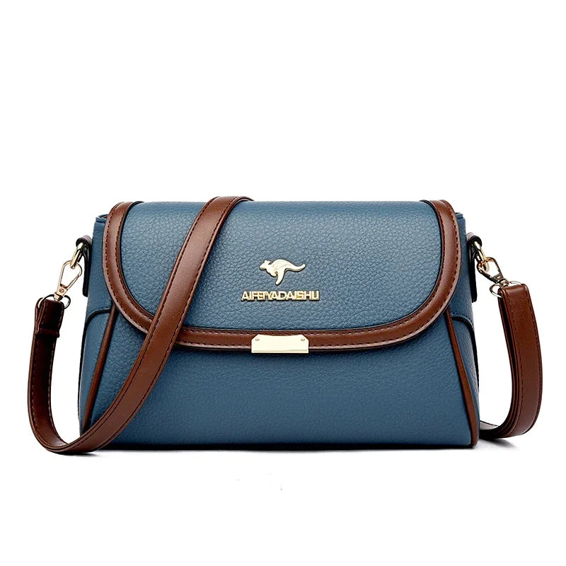 Solid Color High Quality Leather Small Shoulder Bag