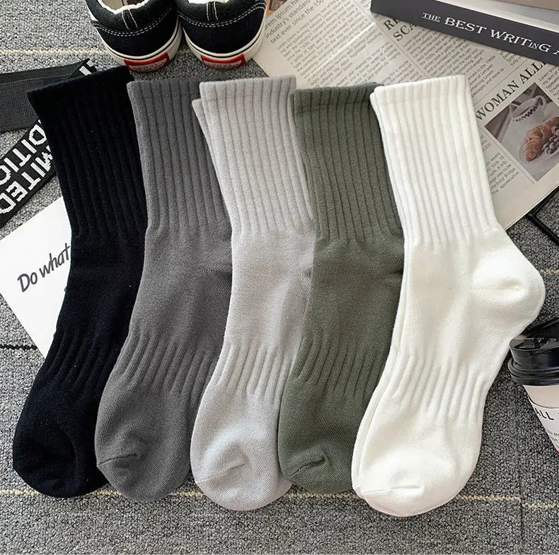 Men Black White Warm Socks