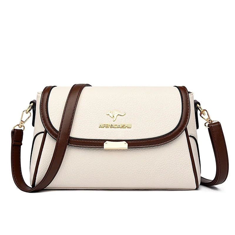 Solid Color High Quality Leather Small Shoulder Bag