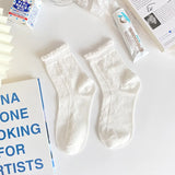 Lolita Style Japanese Woman Cute White Short Socks
