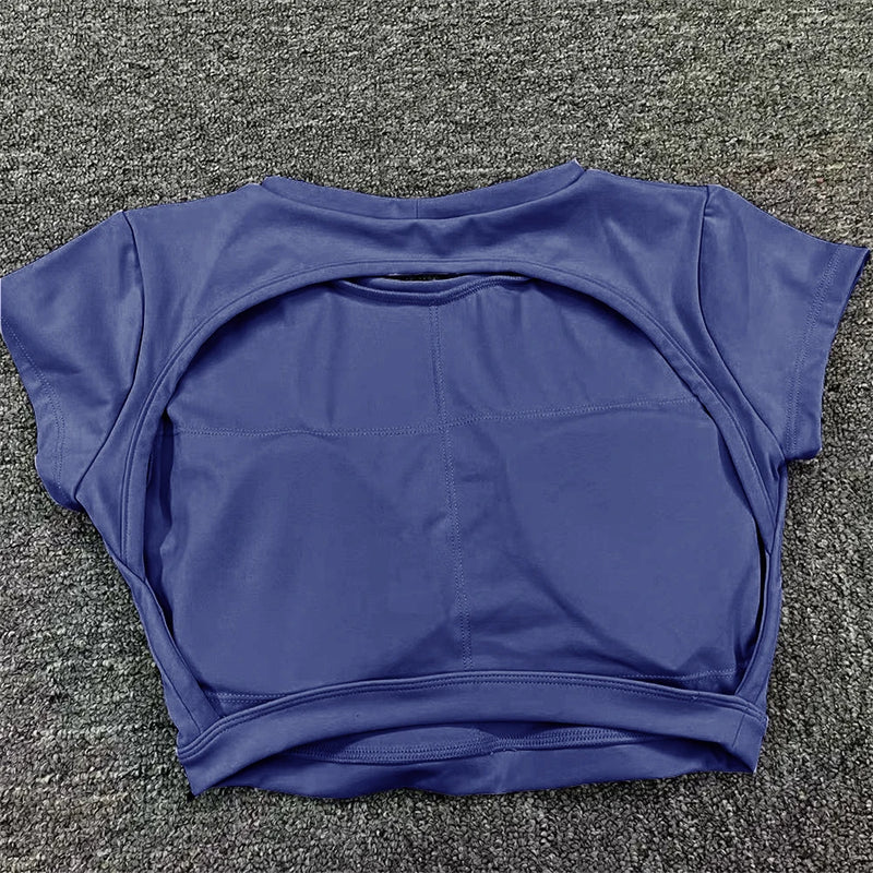 Nylon Sports Backless Workout Tops