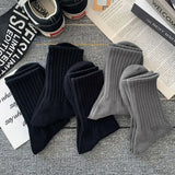 Men Black White Warm Socks