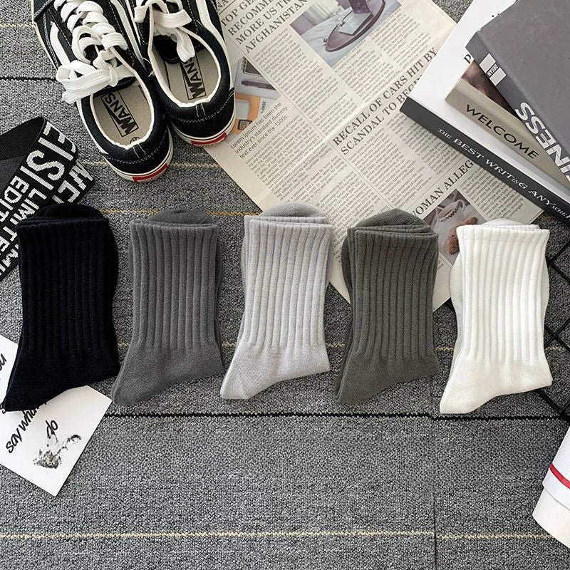 Men Black White Warm Socks