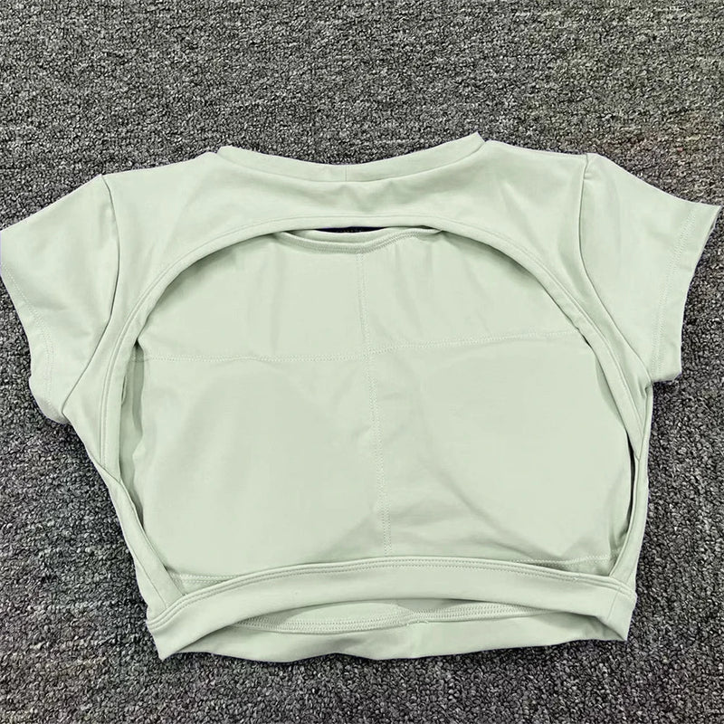 Nylon Sports Backless Workout Tops