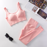 Women's Workout High Waist Yoga Leggings with Stretch Sports Bra