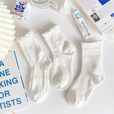 Lolita Style Japanese Woman Cute White Short Socks