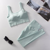 Women's Workout High Waist Yoga Leggings with Stretch Sports Bra