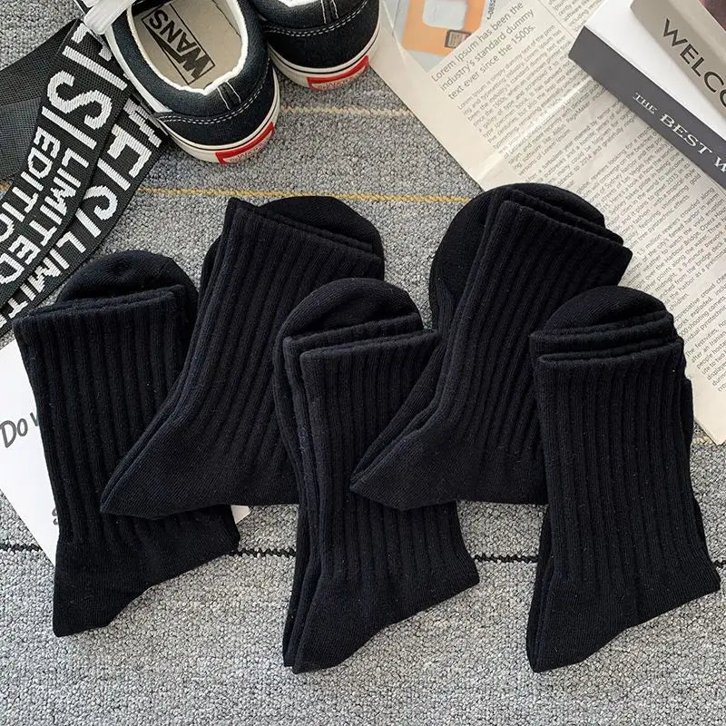 Men Black White Warm Socks