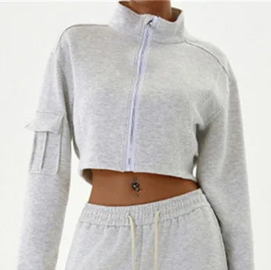 Women Stand Up Collar Long Sleeved Yoga Dress