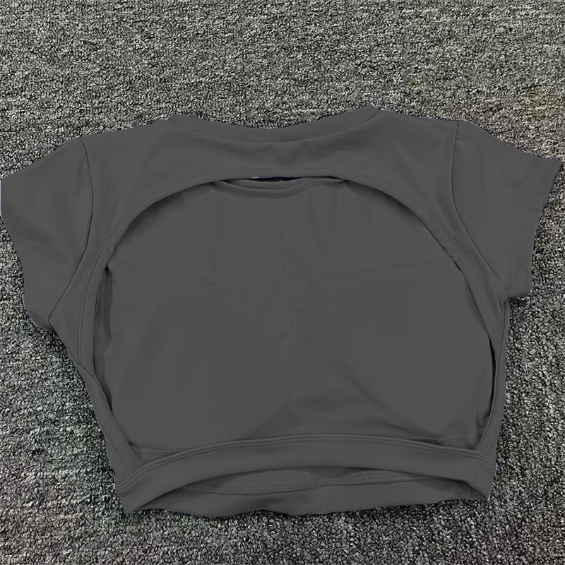 Nylon Sports Backless Workout Tops