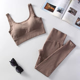 Women's Workout High Waist Yoga Leggings with Stretch Sports Bra