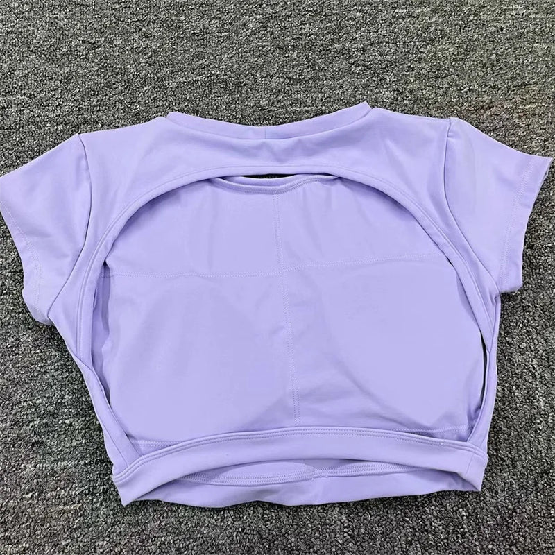 Nylon Sports Backless Workout Tops