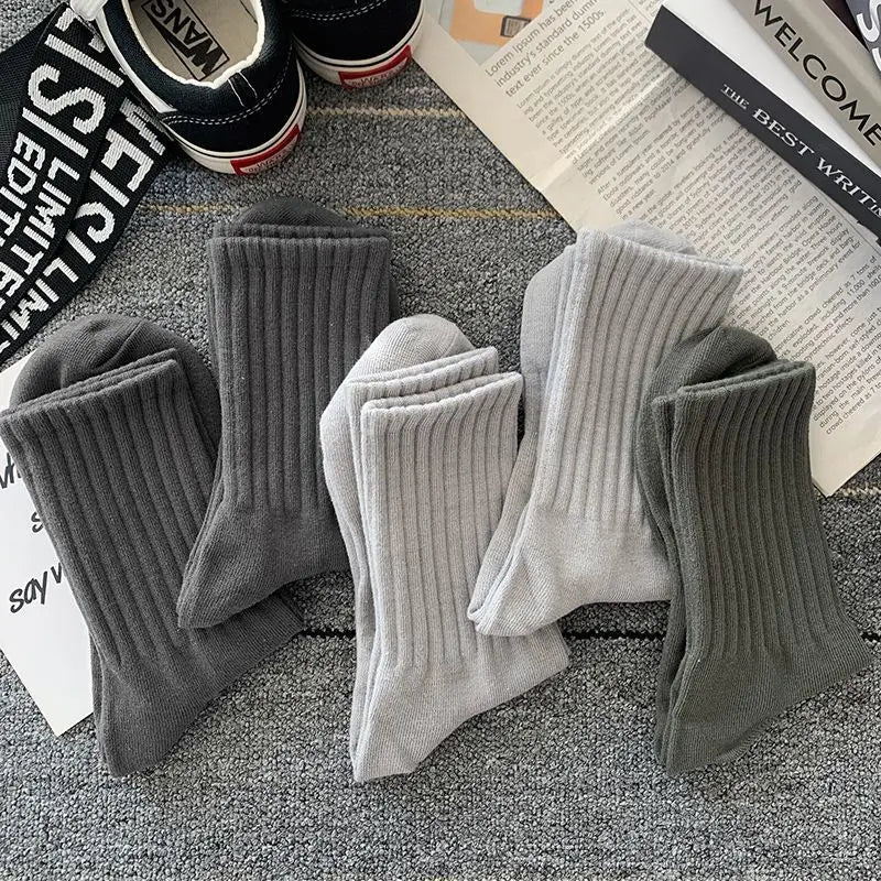 Men Black White Warm Socks