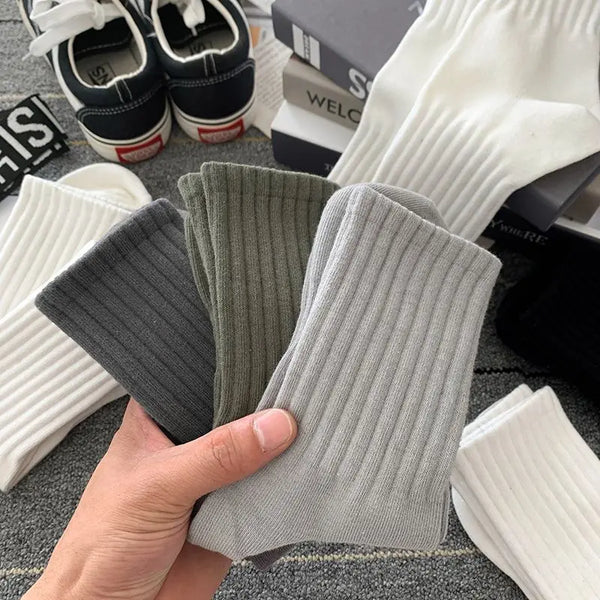Men Black White Warm Socks