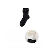 Woman Lolita Cute Black White Socks