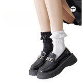 Woman Lolita Cute Black White Socks