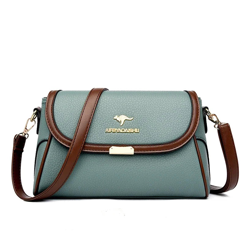 Solid Color High Quality Leather Small Shoulder Bag