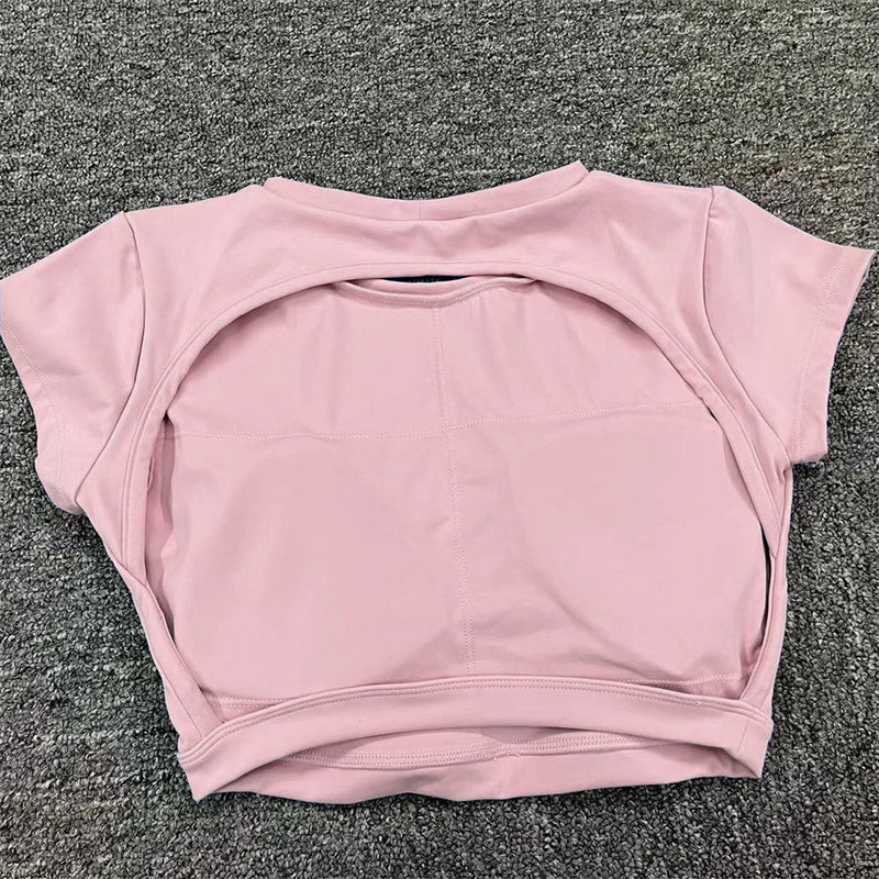 Nylon Sports Backless Workout Tops