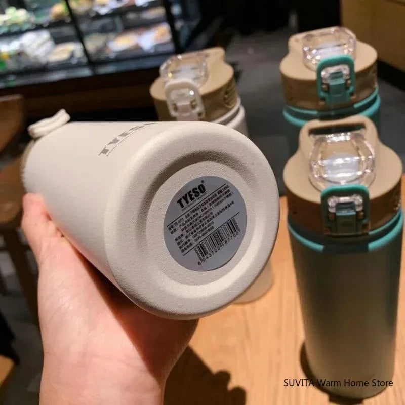 Stainless Steel Thermos Cup with Straw