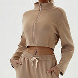 Women Stand Up Collar Long Sleeved Yoga Dress