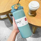 Stainless Steel Large Capacity Thermos Bottle with Straw