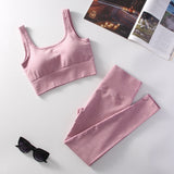 Women's Workout High Waist Yoga Leggings with Stretch Sports Bra