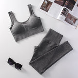 Women's Workout High Waist Yoga Leggings with Stretch Sports Bra