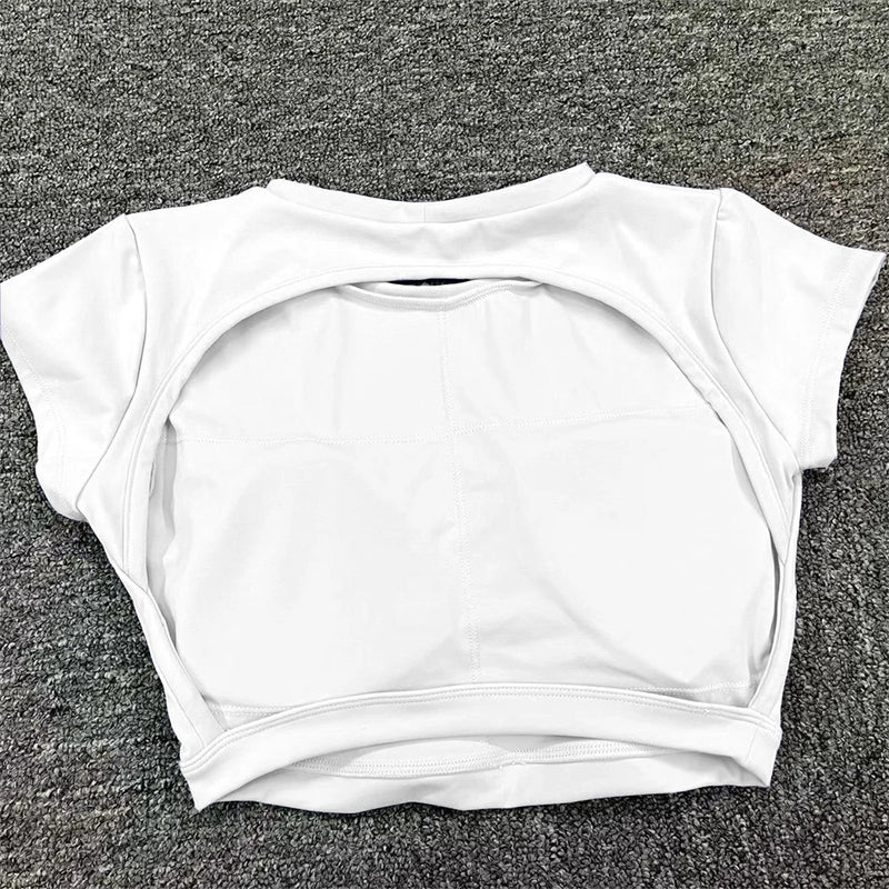 Nylon Sports Backless Workout Tops