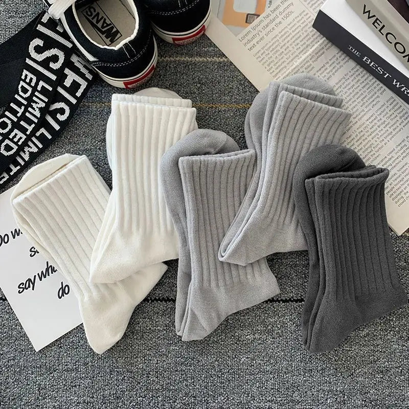 Men Black White Warm Socks