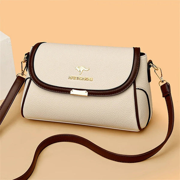 Solid Color High Quality Leather Small Shoulder Bag