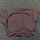 Nylon Sports Backless Workout Tops
