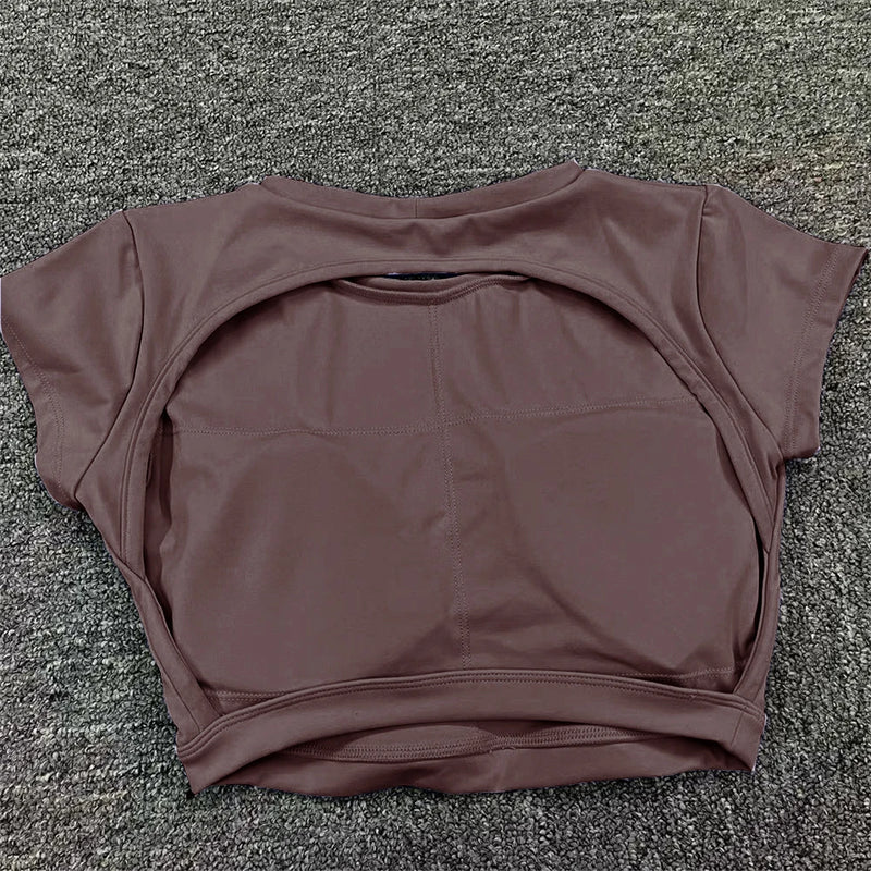 Nylon Sports Backless Workout Tops