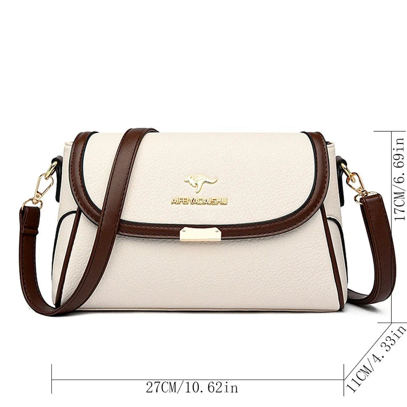 Solid Color High Quality Leather Small Shoulder Bag