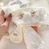 Japanese Woman Cute White Short Sock