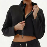Women Stand Up Collar Long Sleeved Yoga Dress
