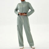 Women Stand Up Collar Long Sleeved Yoga Dress