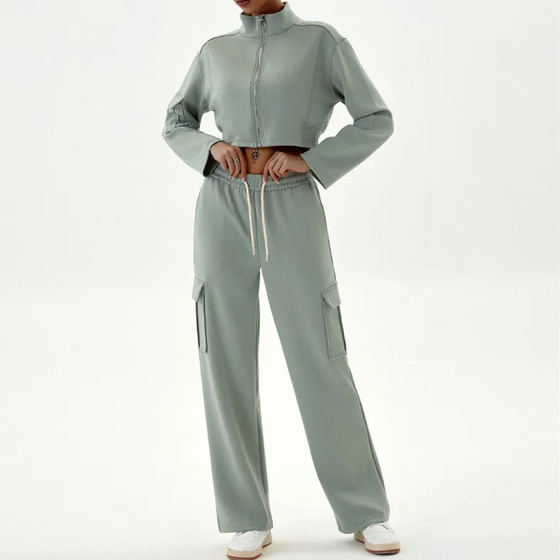 Women Stand Up Collar Long Sleeved Yoga Dress