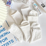 Lolita Style Japanese Woman Cute White Short Socks